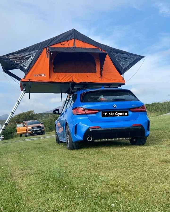 Instagram post by @thisiscymru for TentBox. Caption reads: Adventure Awaits ⛺️🚙 #Ad Our new @tentbox lite is....