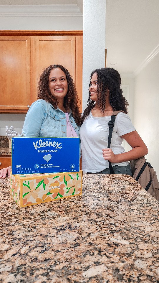 Instagram post by @chasingtheflores for Family Dollar. Caption reads: #ad #kleenexpartner I can’t believe it’s already....