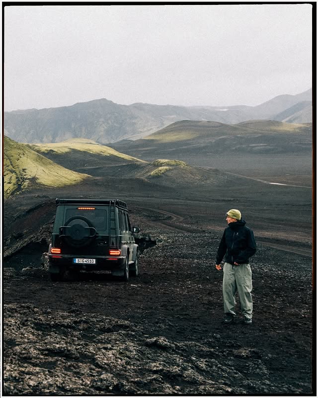 Instagram post by @birdseye for Mercedes-Benz. Caption reads: Taking the iconic Mercedes-Benz G-Class on an....