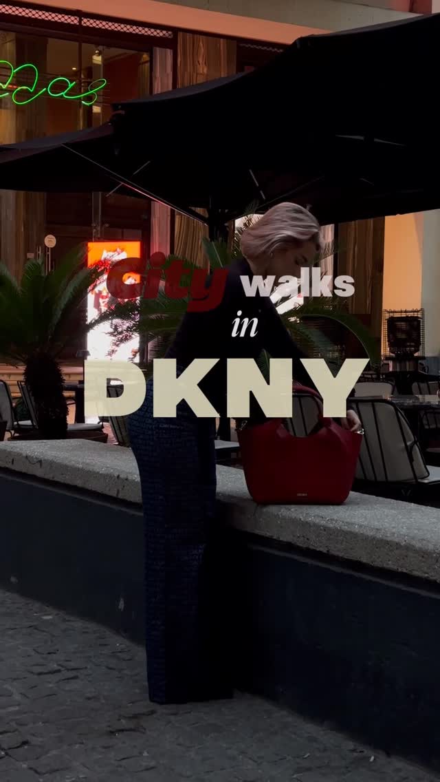 Instagram post by @christianna_mi for DKNY. Caption reads: NYC energy meets Athens streets, and I’m loving....