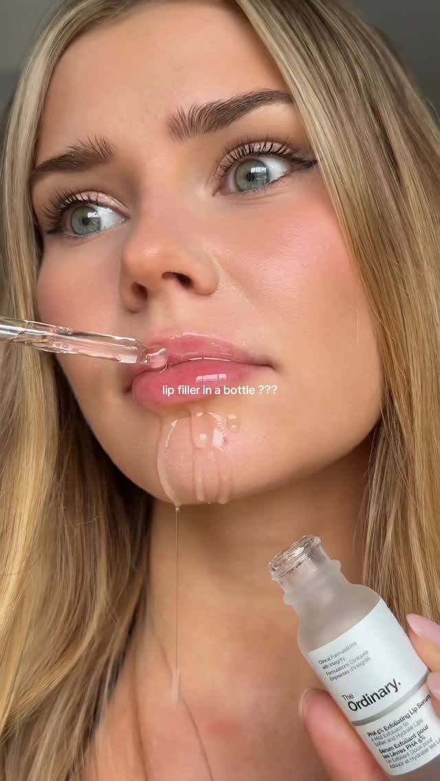 Instagram post by @sophpontin for The Ordinary. Caption reads: is this serum better than lip filler ? 

using the....