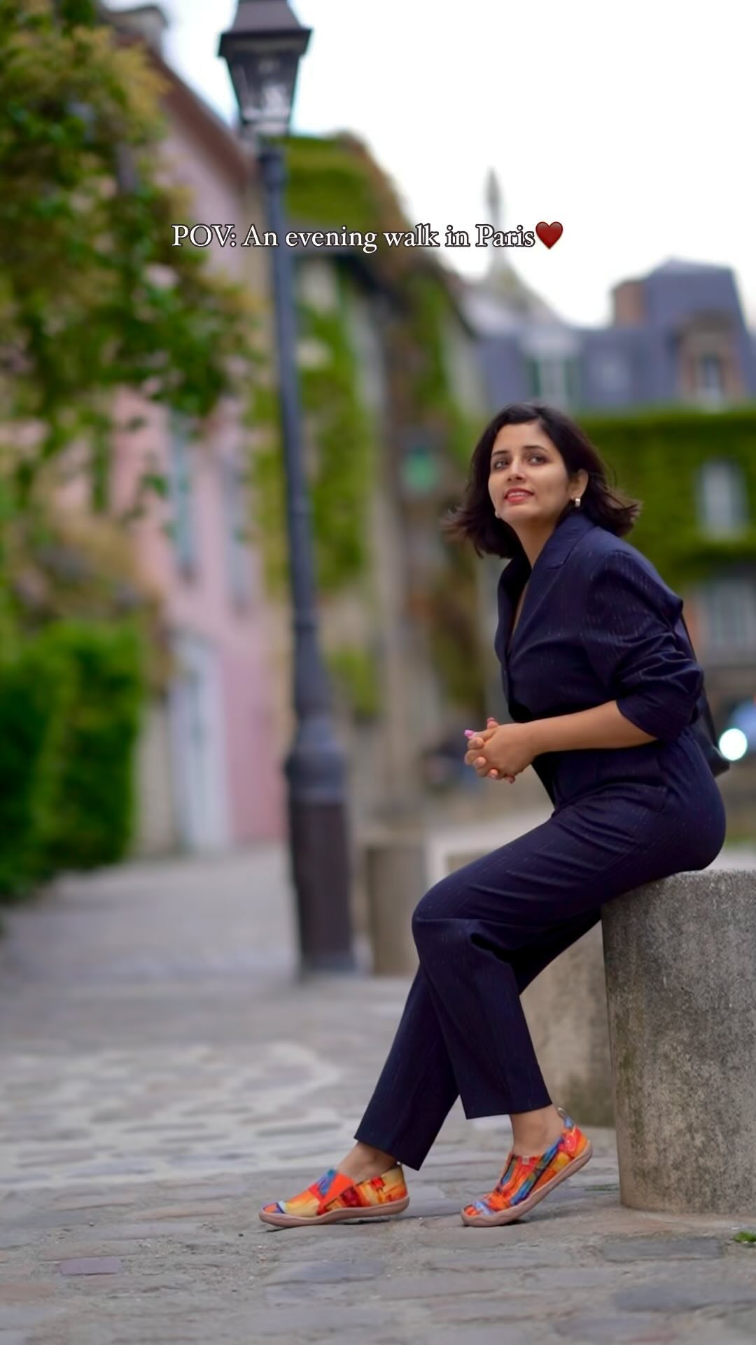 Instagram post by @apoorva.sharma_ for UIN Footwear. Caption reads: An evening walk in Montmartre, Paris, is a magical....
