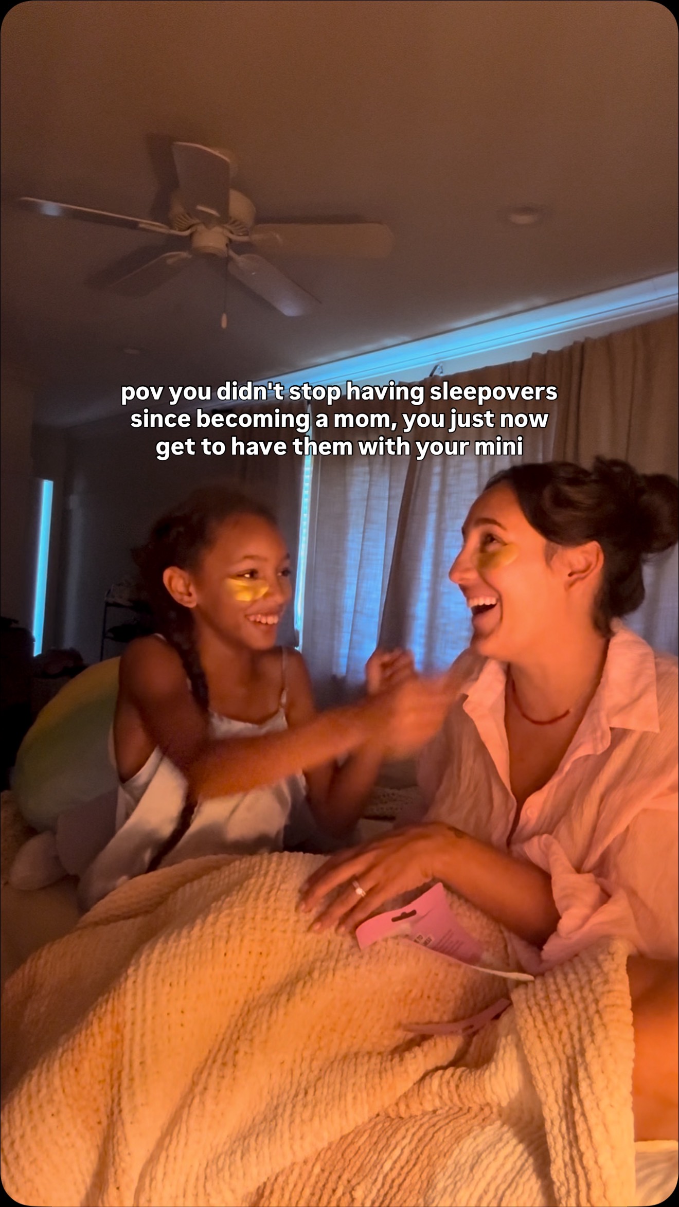 Instagram post by @mama.shocks for Olly. Caption reads: squeezing in all the sleepovers we can before....