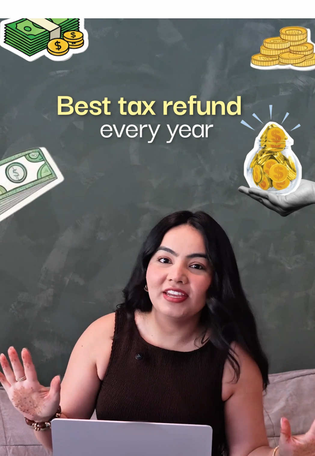 TikTok post by @harleen.bediii for H&R Block. Caption reads: [...] to connect with a trusted tax pro at @H&R....