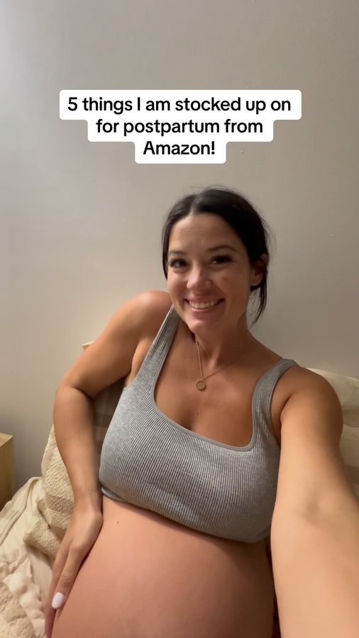 Instagram post by @wearedanandsam for Lumineux by Oral Essentials. Caption reads: I am prepped and ready for postpartum thanks to....