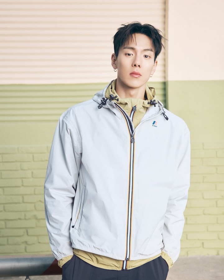 Instagram post by @shownuayo for K-way. Caption reads: K-WAY ambassador @shownuayo in the new Le Vrai....