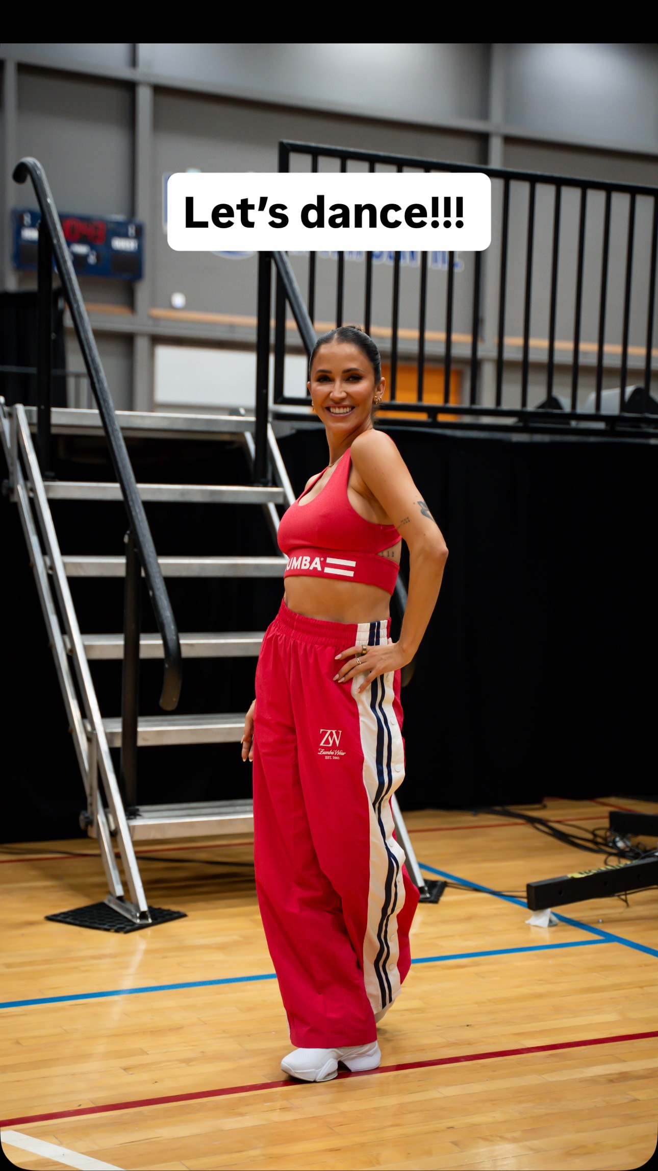 Instagram post by @kaitlynbristowe for Zumba. Caption reads: I dare you not to smile ear to ear watching us....