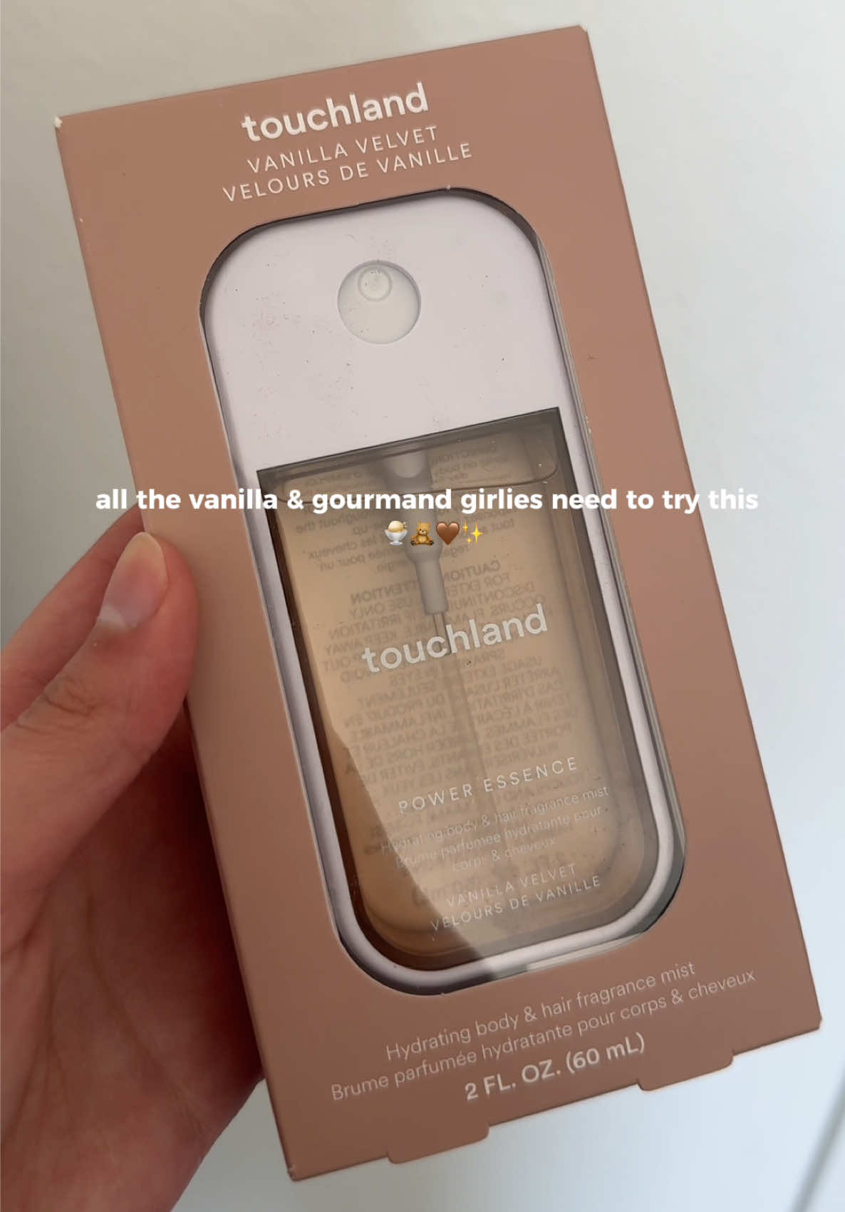 TikTok post by @vemiily_ for Touchland. Caption reads: These mists smell amazing! I already ordered....