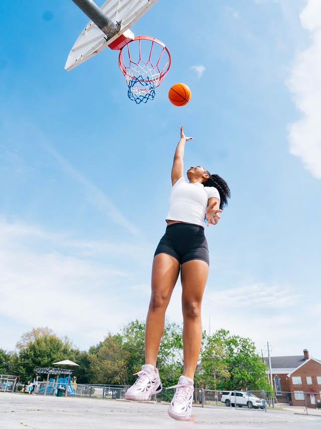 Instagram post by @jes1baller for DICK'S Sporting Goods. Caption reads: [...] #AngelReese1 @Reebok @DicksSportingGoods.
