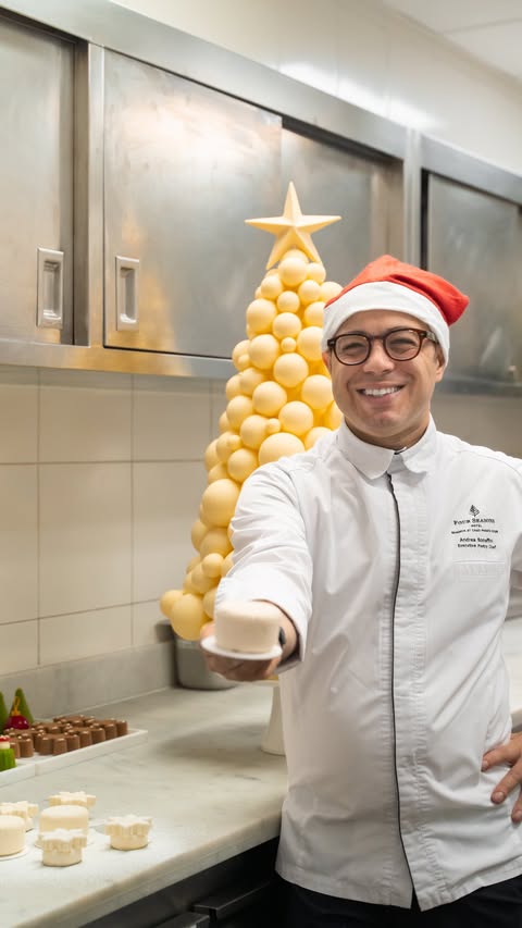 Instagram post by @bonaffini.andrea for Four Seasons. Caption reads: A little winter magic in the Bangkok tropics ❄️✨....