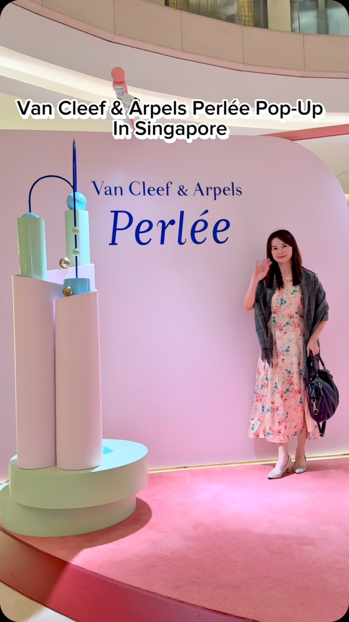Instagram post by @s_forshirley for Singapore Travel Specialist by Dirgantara Fasa. Caption reads: 🔸Van Cleef & Arpels Perlée Pop-Up 
In Singapore....