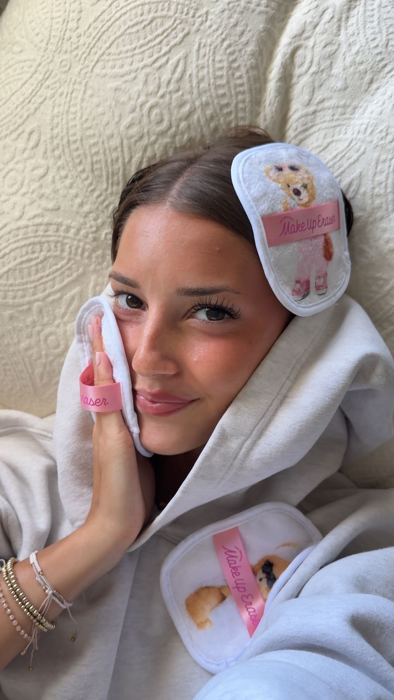 Instagram post by @taylorjoypaul for MakeUp Eraser. Caption reads: and every night you get to use a new one 🥹🤍....