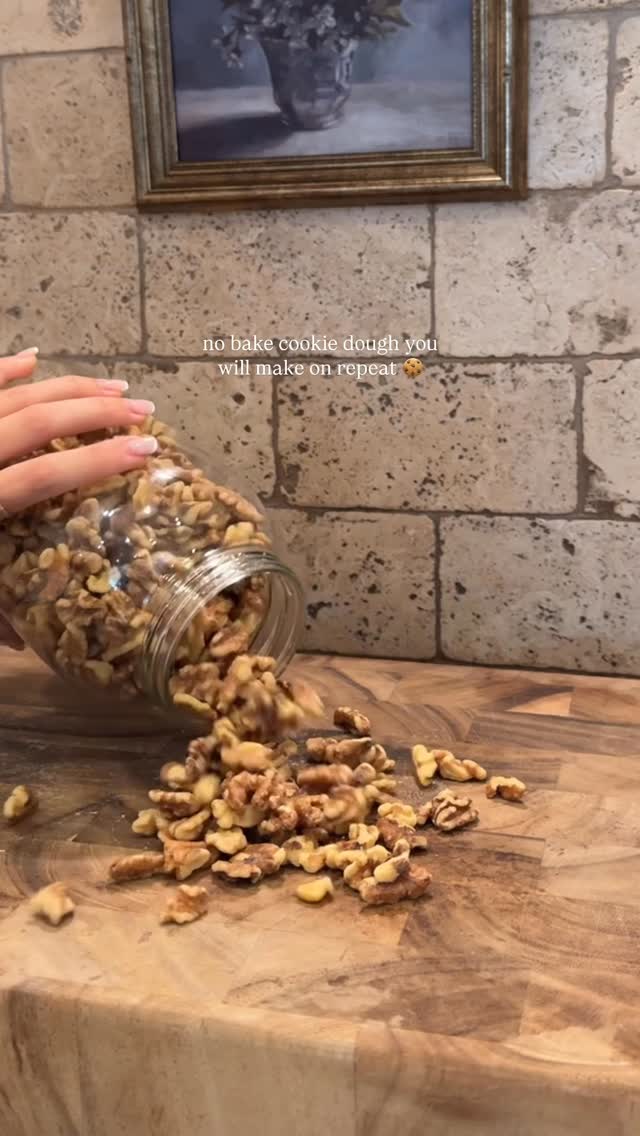 Instagram post by @sweatandtell for California Walnuts. Caption reads: Save this 5 ingredient cookie dough recipe 🍪🍪🍪....