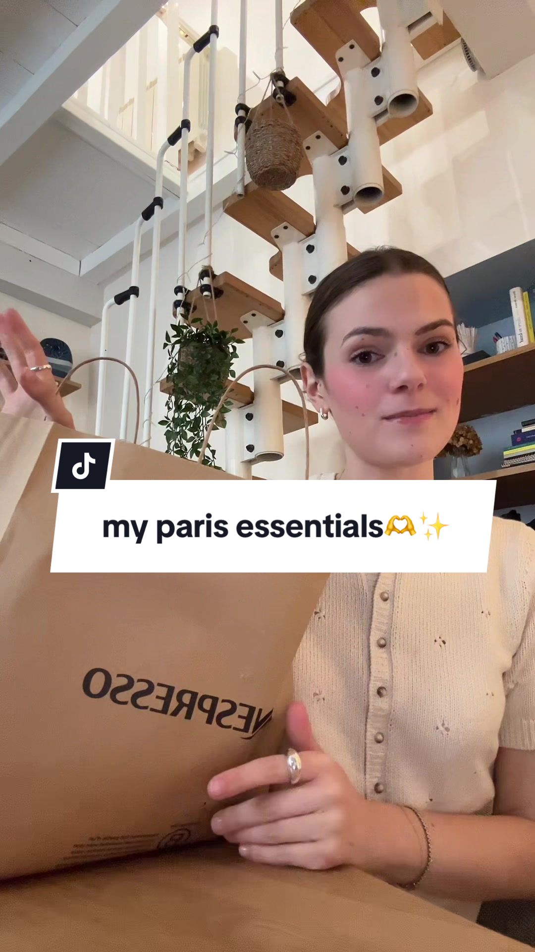 TikTok post by @perfumerism for Nespresso. Caption reads: moving (back) to paris haul! #paris #sephorahaul....