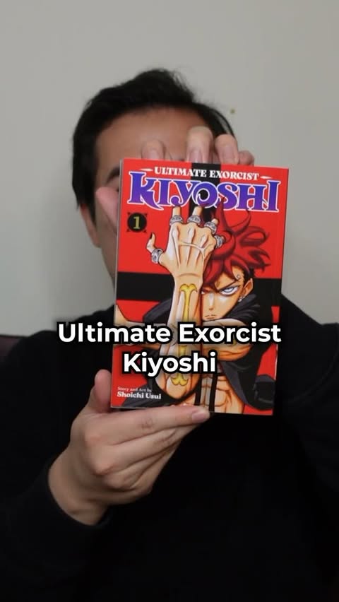 Instagram post by @swaynami for VIZ. Caption reads: [...] 👀😭 (Ultimate Exorcist Kiyoshi Vol. 1)....