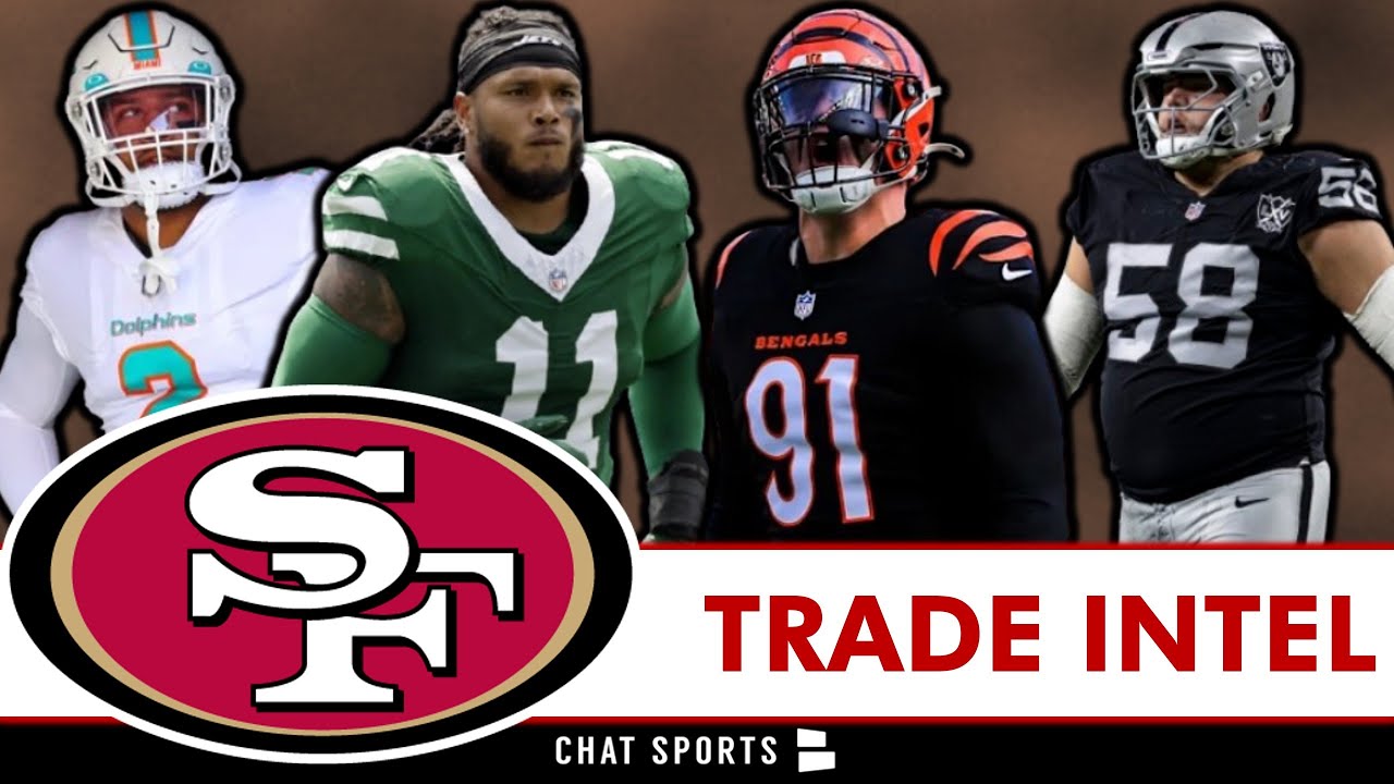 YouTube post by @49ersTV for Omaha Steaks. Caption reads: LAST MINUTE San Francisco 49ers Trade Rumors &....