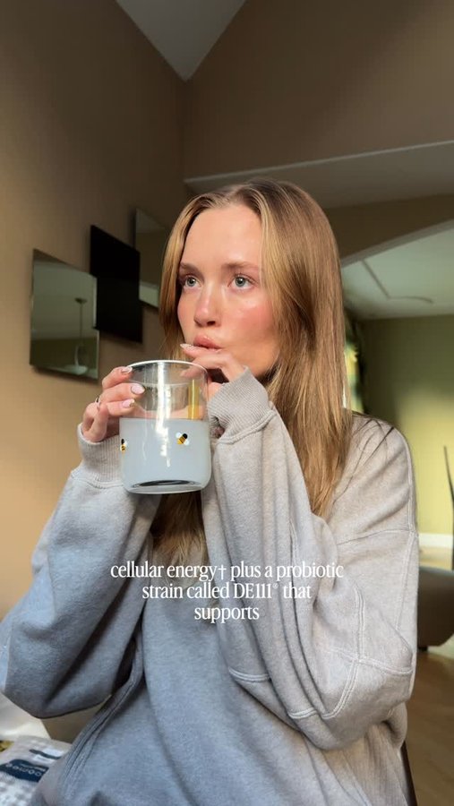 Instagram post by @noracummins_ for Garden of Life. Caption reads: [...] cellular energy care.† 🧖‍♀️ @gardenoflife....