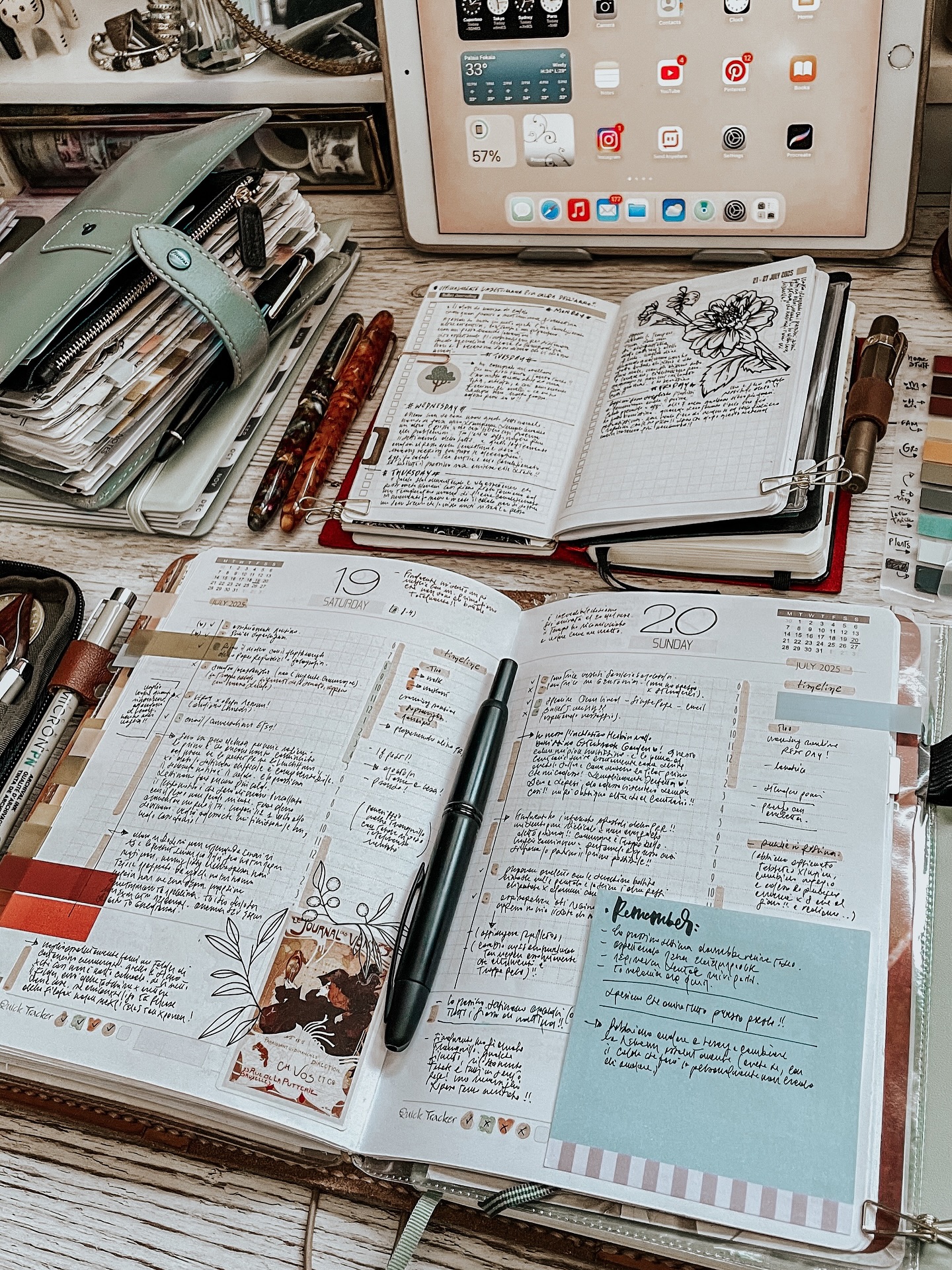 Instagram post by @marsiabramucci for Esterbrook Pens. Caption reads: Saturday & Sunday in my daily pages 😍 …all the....