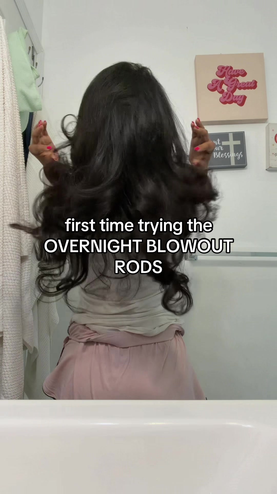 TikTok post by @tammylamulata for Overnight Blowout. Caption reads: [...] it’s 100% worth the investment @Overnight....
