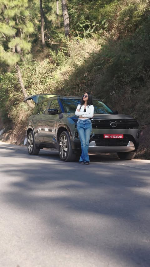 Instagram post by @prachichavda for Tata Motors. Caption reads: No maps, no destination just open roads, wild....