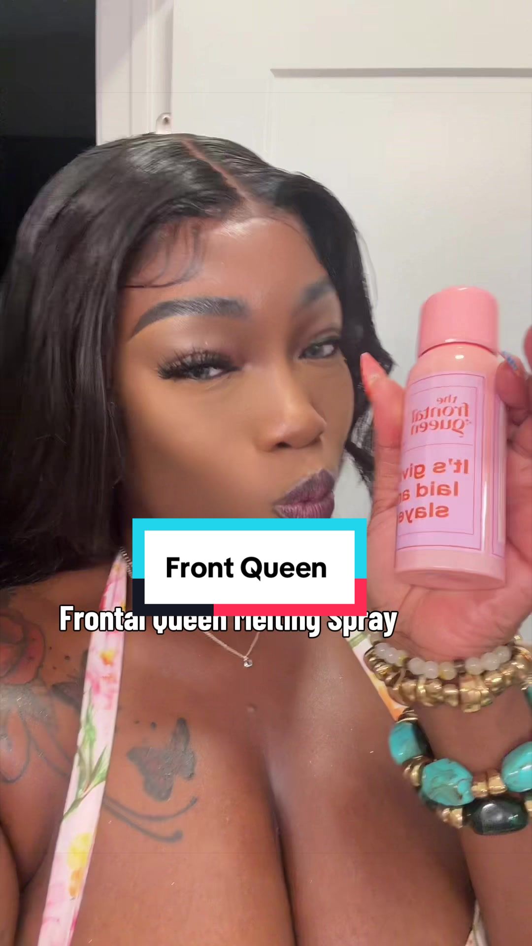 TikTok post by @ojubabe1 for The Frontal Queen. Caption reads: The Frontal Queen 👸 lace glue is a must have.....