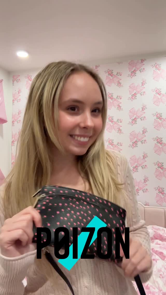 Instagram post by @makayla._.andrews for POIZON. Caption reads: Make sure to check all of your thrifting finds on....