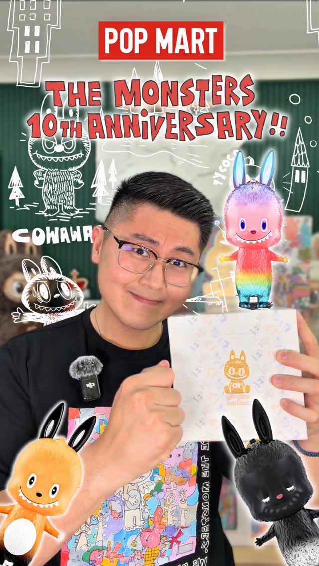 Instagram post by @heyitsrod.official for Pop Mart. Caption reads: [...] ANNIVERSARY SERIES FIGURE Thank you @popmart....