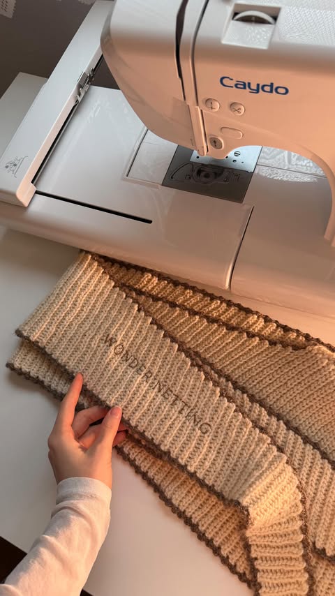 Instagram post by @wonder.netting for Caydo. Caption reads: Embroidery machine vs crochet scarf 🫡

Now you....