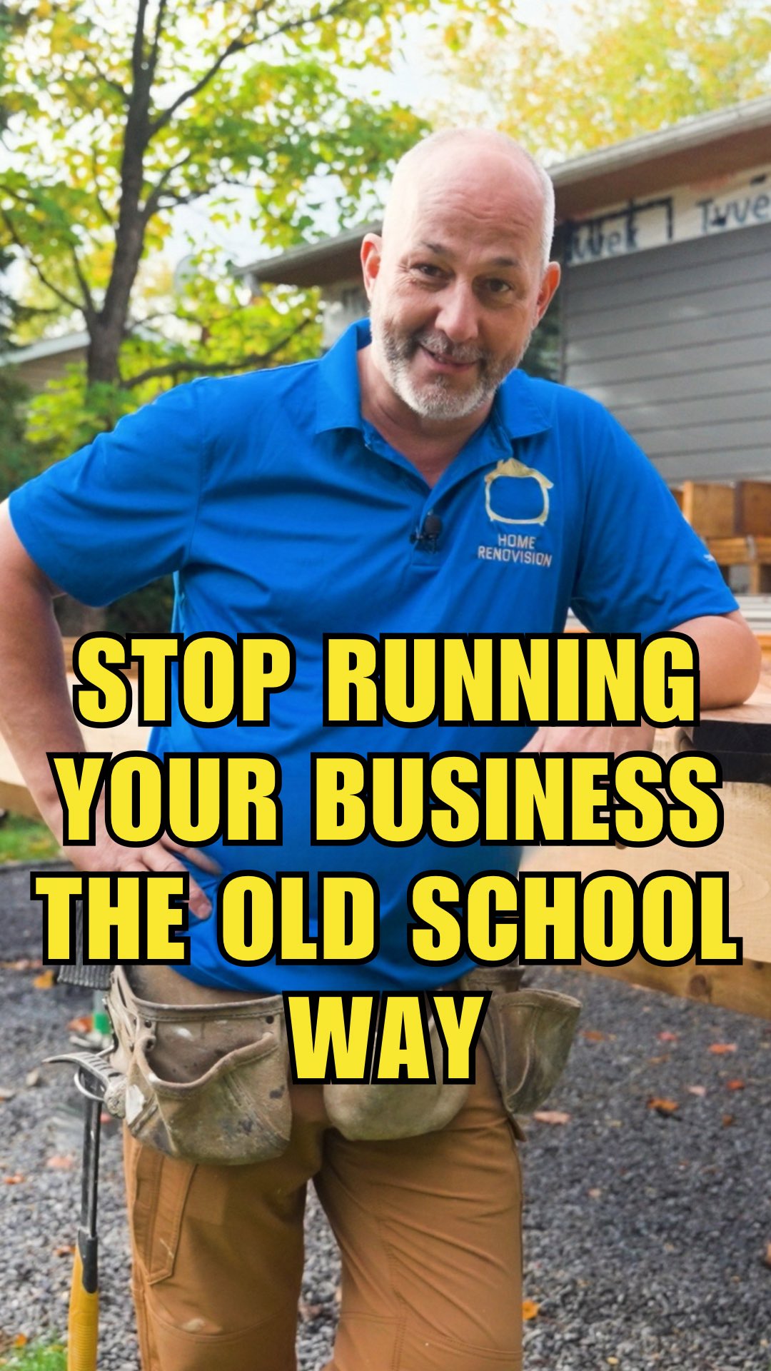 Instagram post by @homerenovisiondiy for Jobber. Caption reads: You gotta stop running your business the old....