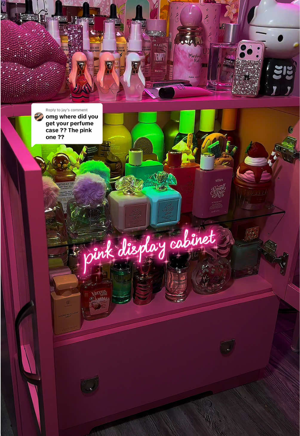 TikTok post by @deyj_loaf for Royalcraft. Caption reads: [...] 🤭 The PERFECT display cabinet! 😍💕....