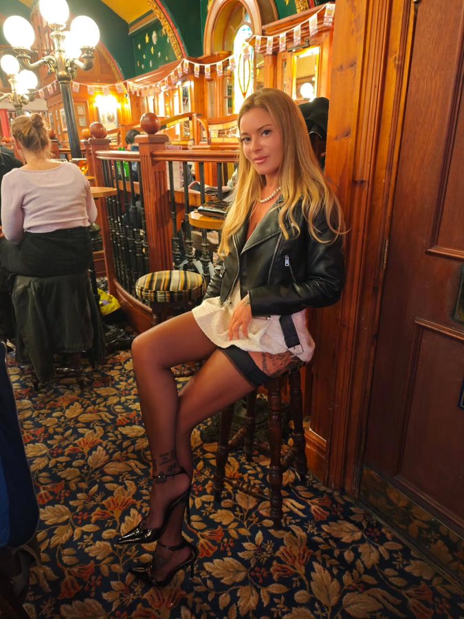 Instagram post by @marie.bombshell for Wolford. Caption reads: Why do you think I miss london🥹 so....