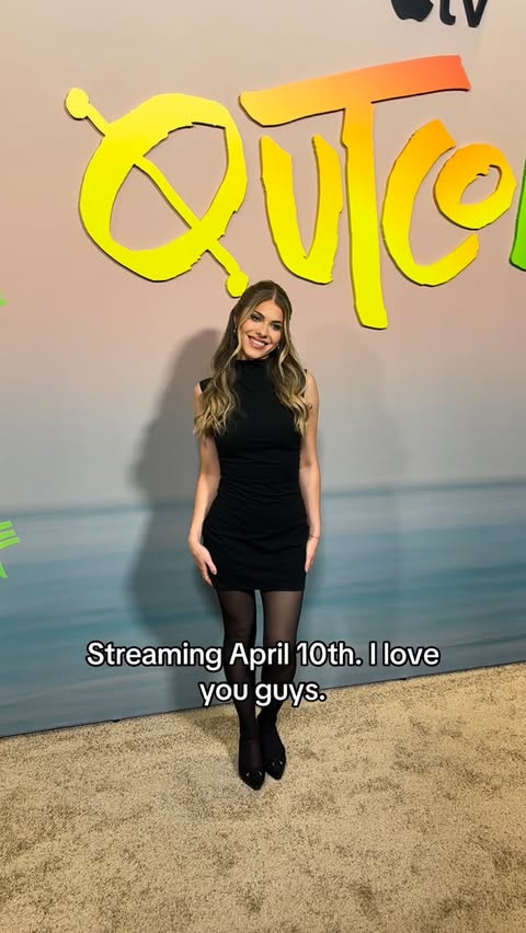 Instagram post by @becccamooore for Apple TV. Caption reads: [...] premiere of the new movie Outcome with....