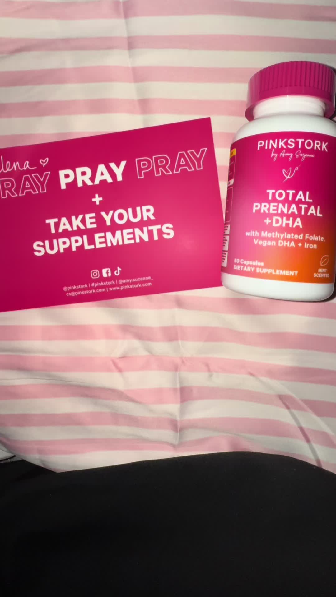 TikTok post by @seleeennnaaaa for Pink Stork. Caption reads: [...] when trying to conceive. I love my @Pink....