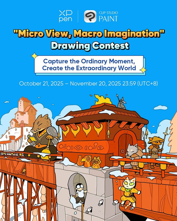 Instagram post by @linzaoyu for XPPen. Caption reads: Is there a small, overlooked corner around you—a....