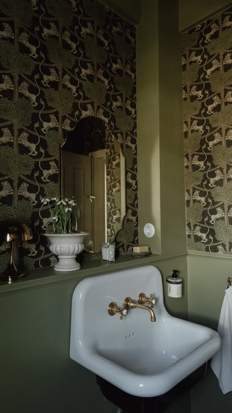 Instagram post by @home_of_blossom for Sandberg Wallpaper. Caption reads: 50 years of @sandbergwallpaper 🪻🤍 Werbung/AD....