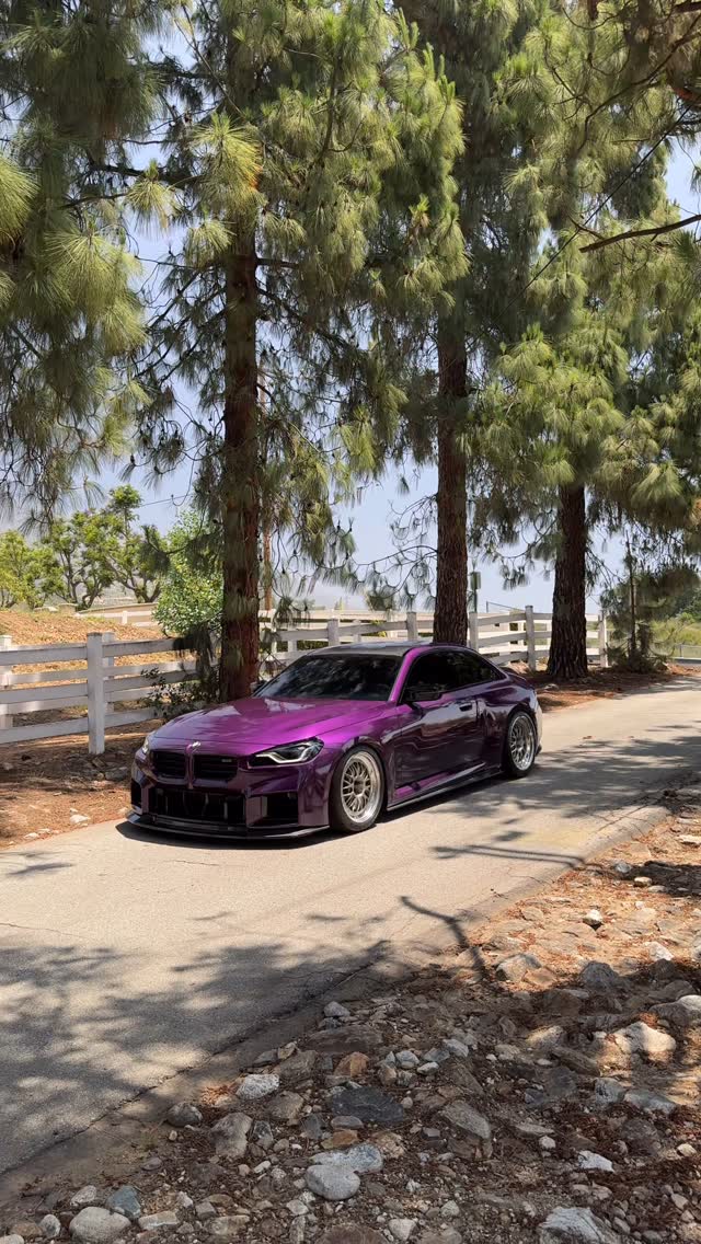 Instagram post by @donutroidz for BMW USA. Caption reads: 🔥TWILIGHT PURPLE IN THE SPRING TIME....