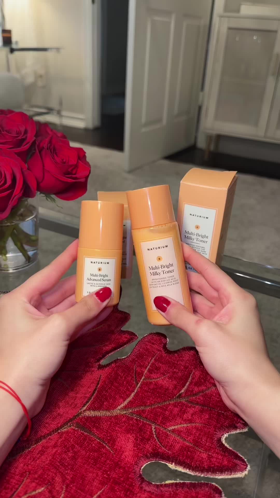 TikTok post by @psychictexas for Naturium. Caption reads: [...] into my skin care routine @Naturium #fyp....