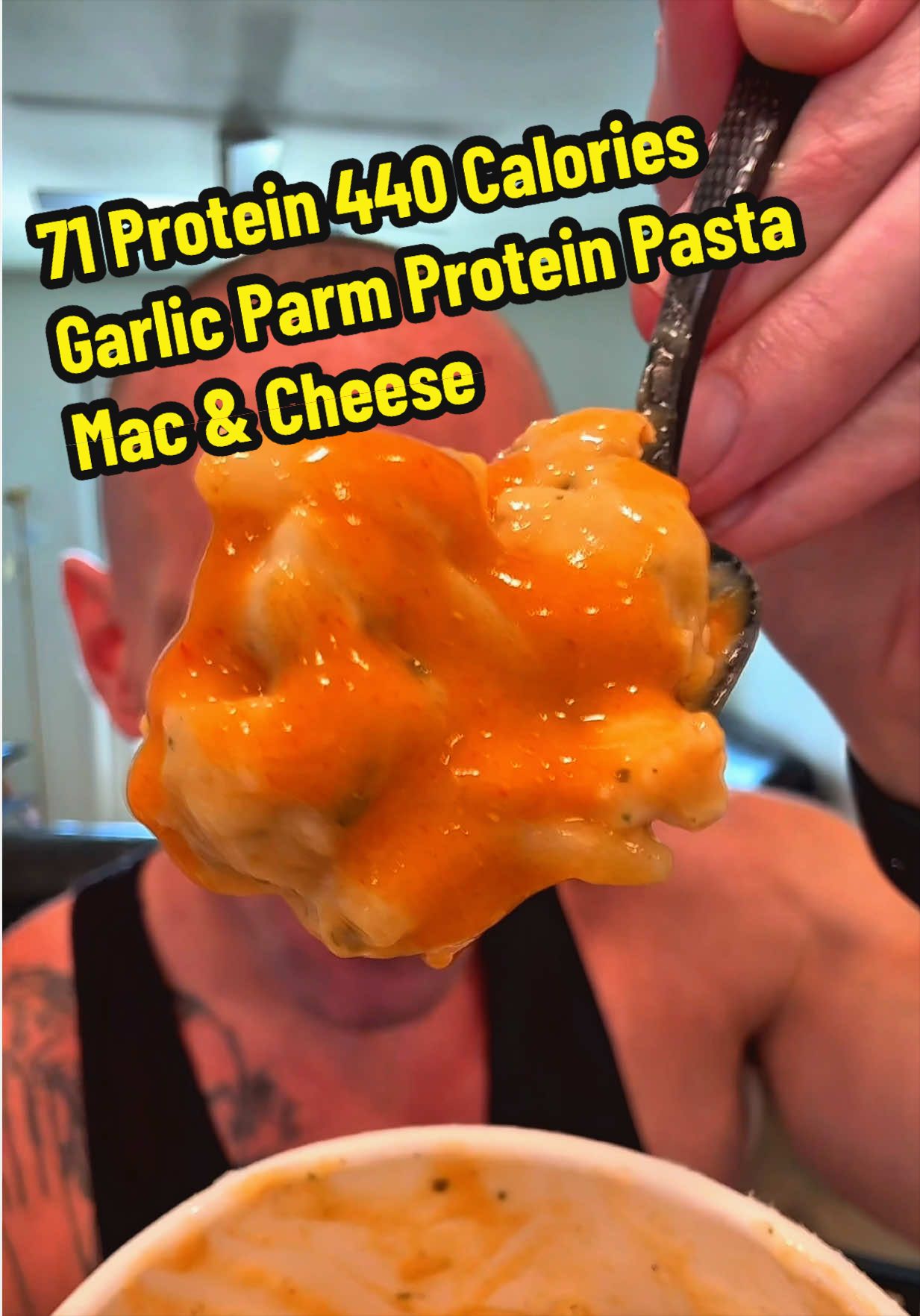 TikTok post by @noah.jay_ for Legendary Foods. Caption reads: [...] protein pasta Mac&cheese from @Legendary....