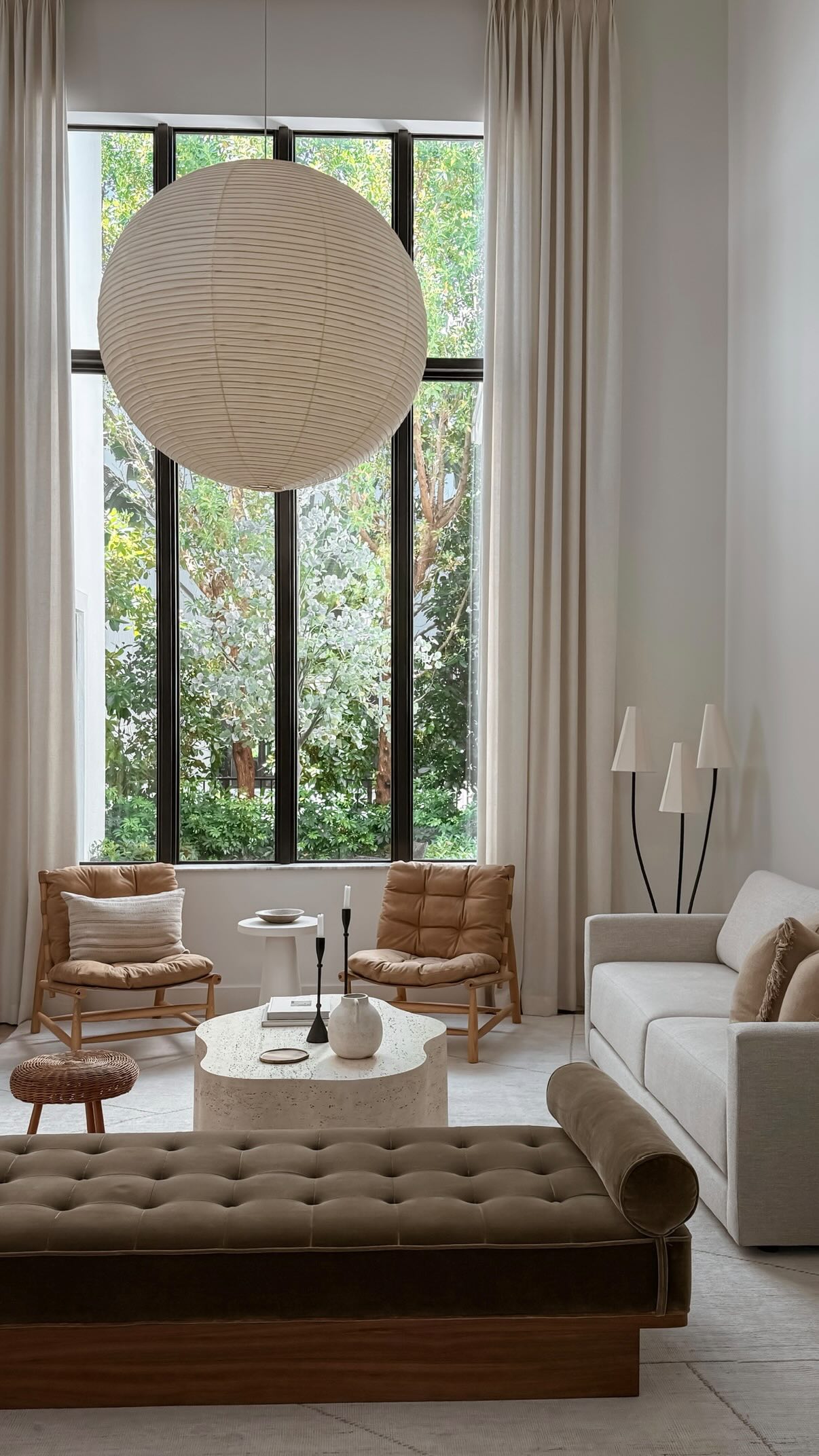 Instagram post by @lisaspollock for Crate and Barrel. Caption reads: #cratepartner Just upgraded my living and dining....