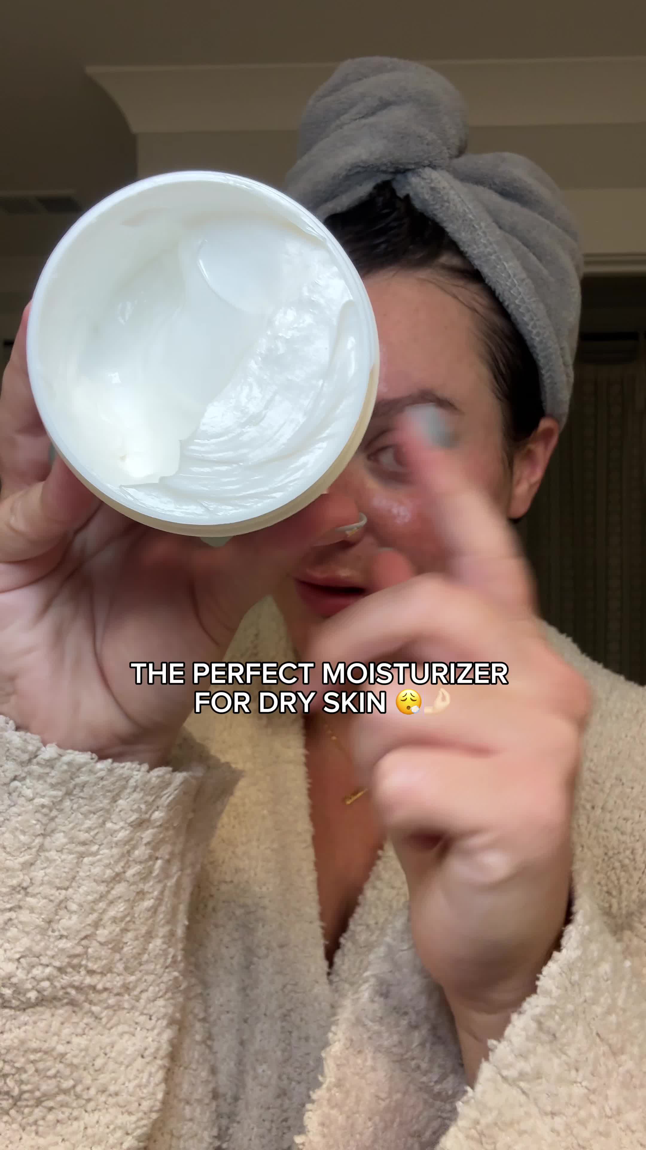 TikTok post by @taylorbosmann for First Aid Beauty. Caption reads: AD | whenever my skin is feeling extra dry, I know....