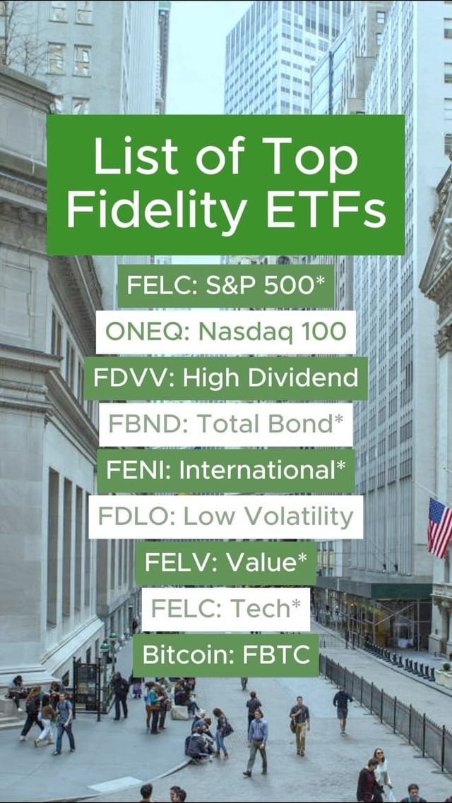 Instagram post by @etf.investments for Fidelity Investments. Caption reads: Fidelity ETFs are a growing presence in the ETF....