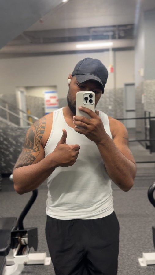 Instagram post by @cjjohnsonjr for 24 Hour Fitness. Caption reads: [...] have what you need. But walking into....