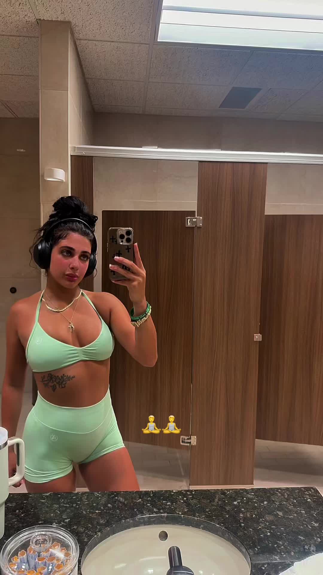 TikTok post by @mayahouvardas for Life Time. Caption reads: Calm Saturday night @Life Time #gym  .