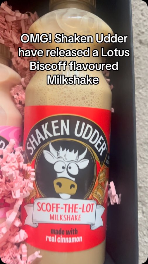 Instagram post by @greedysisterz_review_snacks for Shaken Udder. Caption reads: Exciting news! @shakenudder milkshakes have hit....