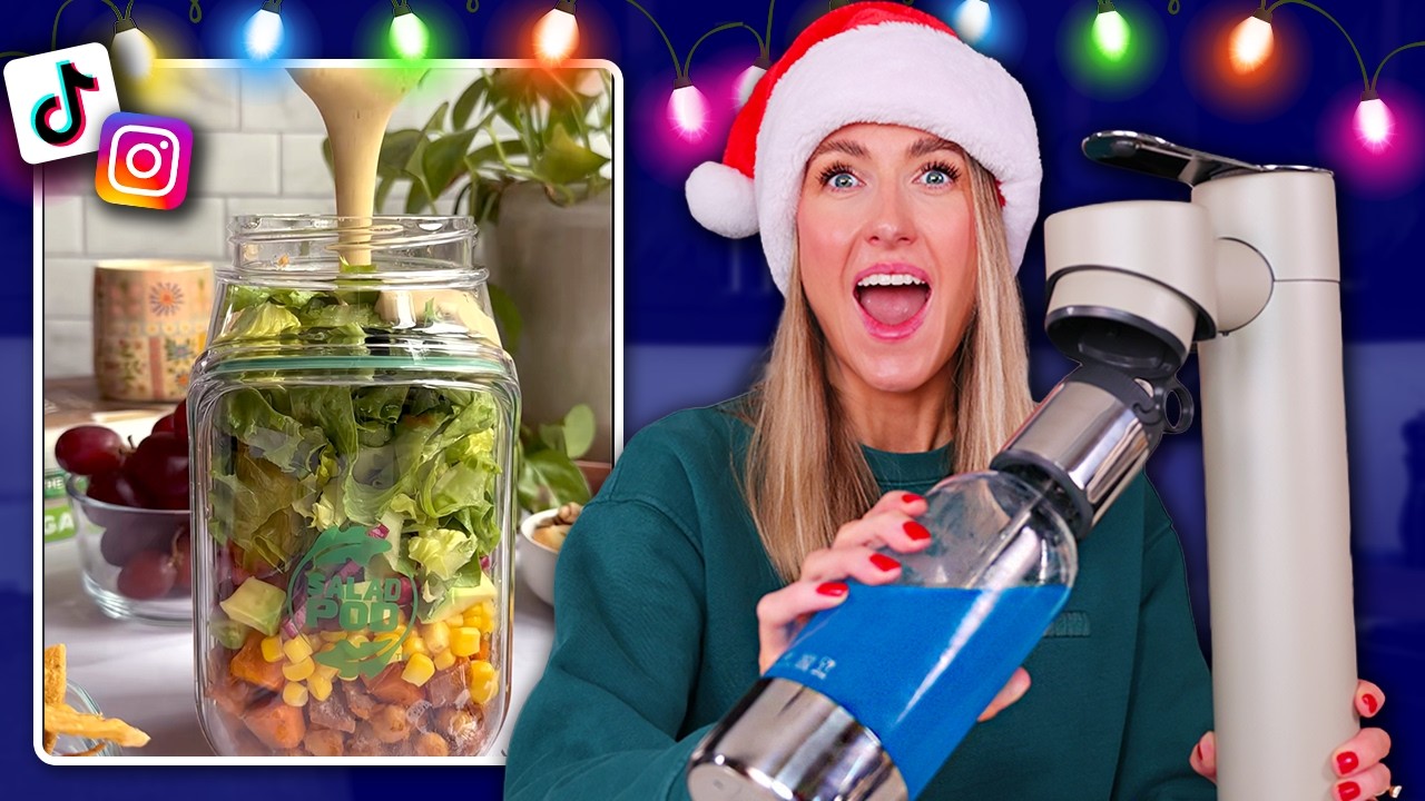 YouTube post by @RachhLovesLife for Comfrt. Caption reads: BUYING the MOST VIRAL Kitchen GIFTS on TikTok 🎄🎁....