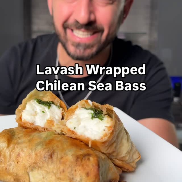 Instagram post by @arazada for Toufayan Bakeries. Caption reads: Lavash wrapped Chilean Sea Bass is an incredible....
