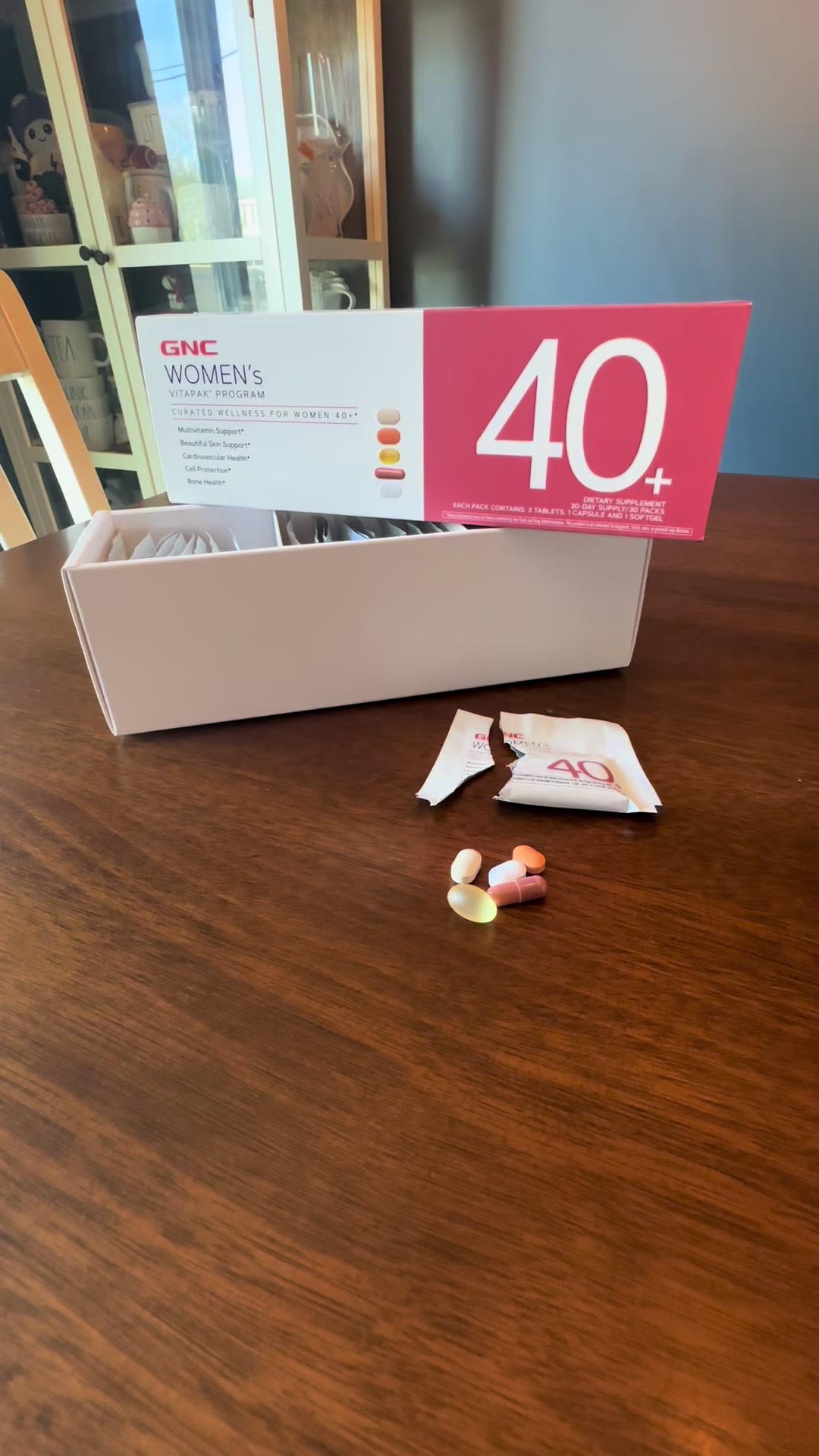TikTok post by @highclassheather for GNC. Caption reads: [...] easy these daily packs make my routine! @GNC....