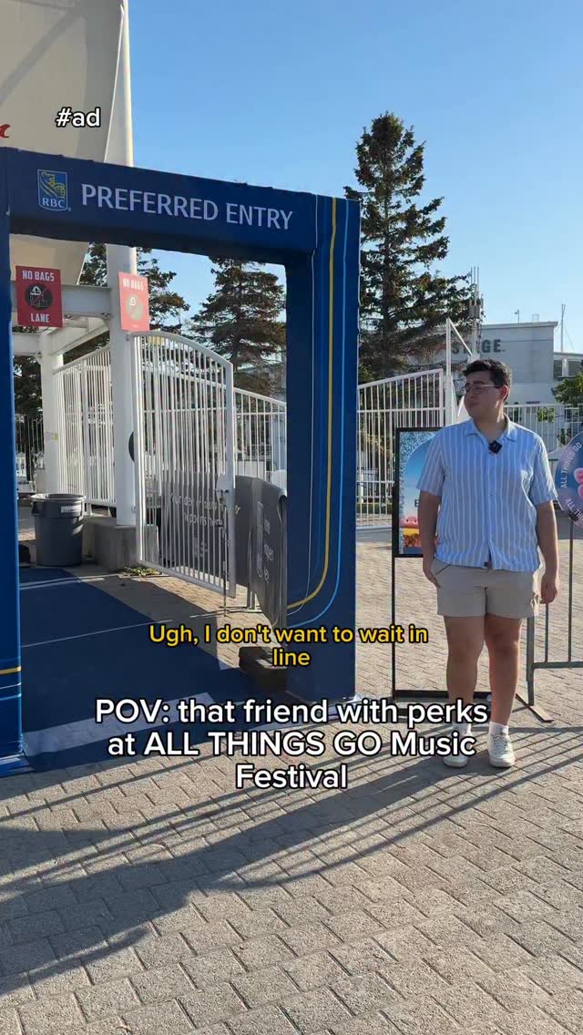 Instagram post by @m.a.rk for RBC. Caption reads: #ad | Shorter lines, discounts, and seating? Us....