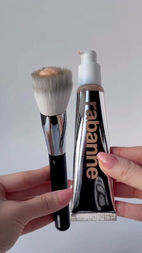 Instagram post by @fromsandyxo for rabanne. Caption reads: [...] foundation with natural & fresh finish,....