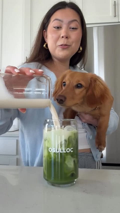 Instagram post by @rianna_lotito for Osulloc. Caption reads: [...] Sales March 25th-31st!🤍 #matchalatte....